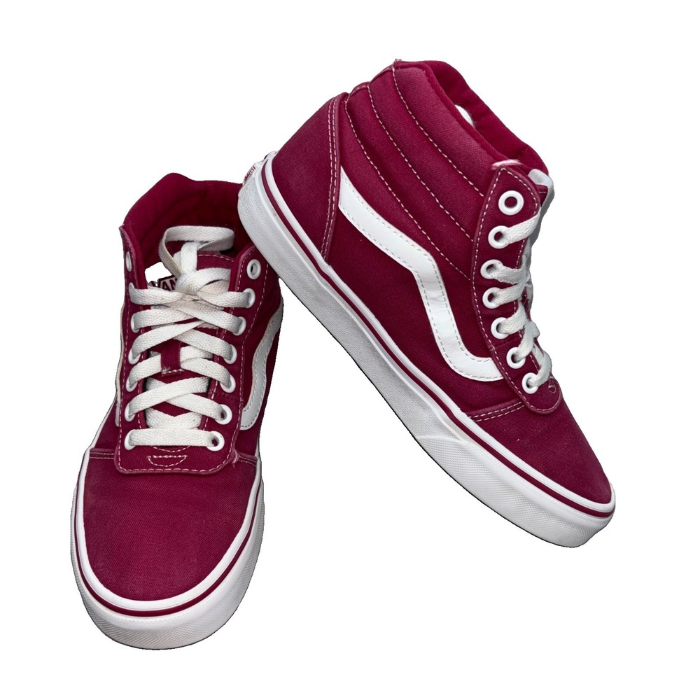 Vans Old Skool Sk8-hi Top Skate Shoes 500714 Pink and White Women's Size‎ US 6.5